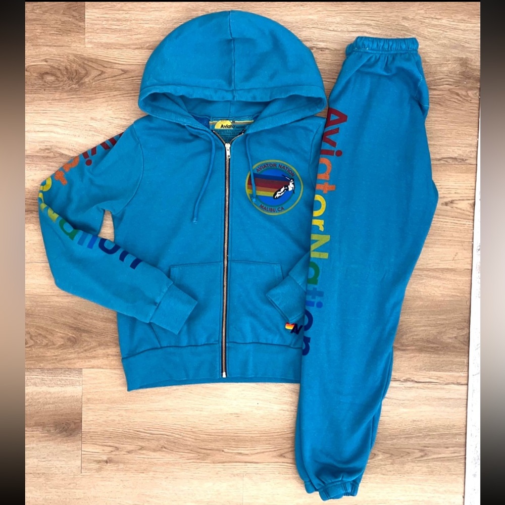 aviator nation neon blue set